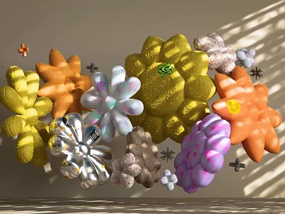 Pixels and Petals 3d 3d design animation branding cgi cinema 4d design floral flowers graphic design illustration motion motion design nature petals render stickers