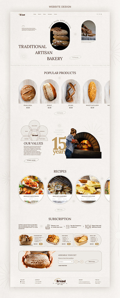 Bread, A traditional bakery website figma typography ui ux website wireframe
