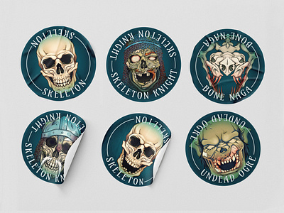 Nerdworks | Undead character art character design concept art dd design dnd dungeons and dragons face graphic design icons illustration illustrator photoshop portrait procreate stickers tokens ttrpg undead zombies