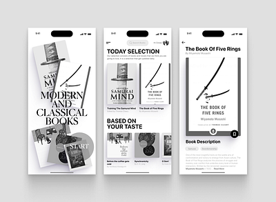 Book eStore for Modern & Classical Books book classic design minimal modern monochromatic product store ui ux