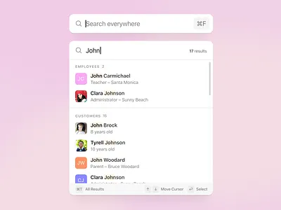 Global Search app desktop field hotkeys results search spotlight ui ux