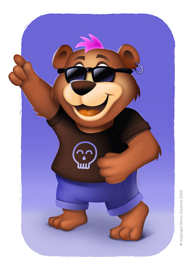 Game mascot bear character 3 affinity designer bear character game illustration kevincreative mascot stylized sunglasses