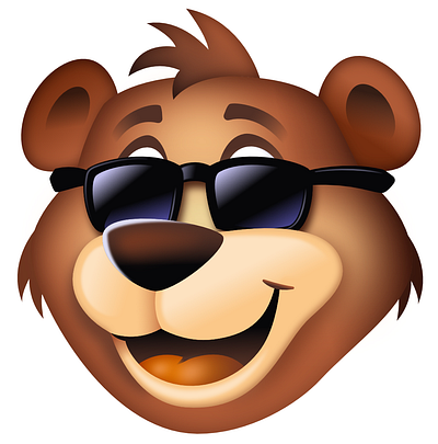 Bear Character head only affinity designer bear character game illustration kevincreative mascot stylized sunglasses