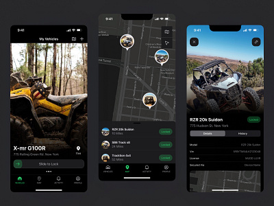 Track vehicles app mobile product design ui ux