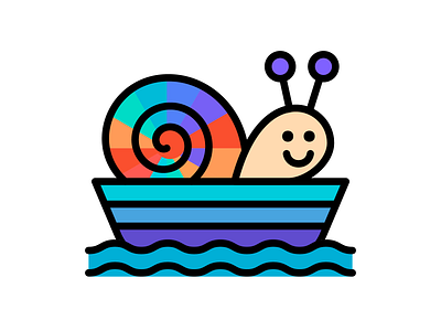 S(n)ailboat adobeillustrator art artwork boat design dribbble illustration snail vector