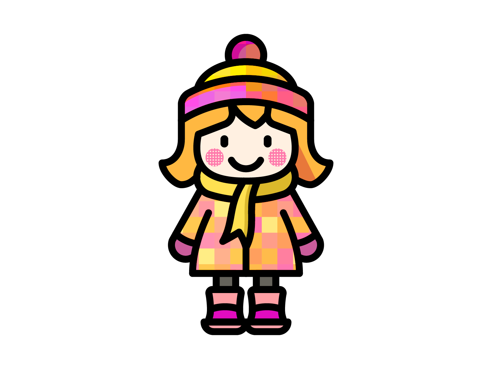Cute Winter Girl adobeillustrator art artwork design dribbble illustration patterns vector winter