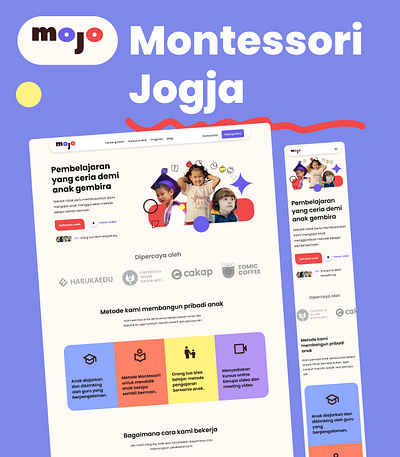 Montessori School Landing Page education education website school website ui ui design web design
