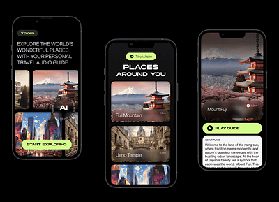Xploro | UX/UI Design for AI Travel Guide App ai app travel app travel design ui ux