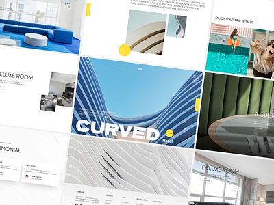 Curved Hotel Landing Page architecture booking branding clean discover header holiday hotel landing page minimal new noteworthy popular trip ui ui design uiux vacation web design website