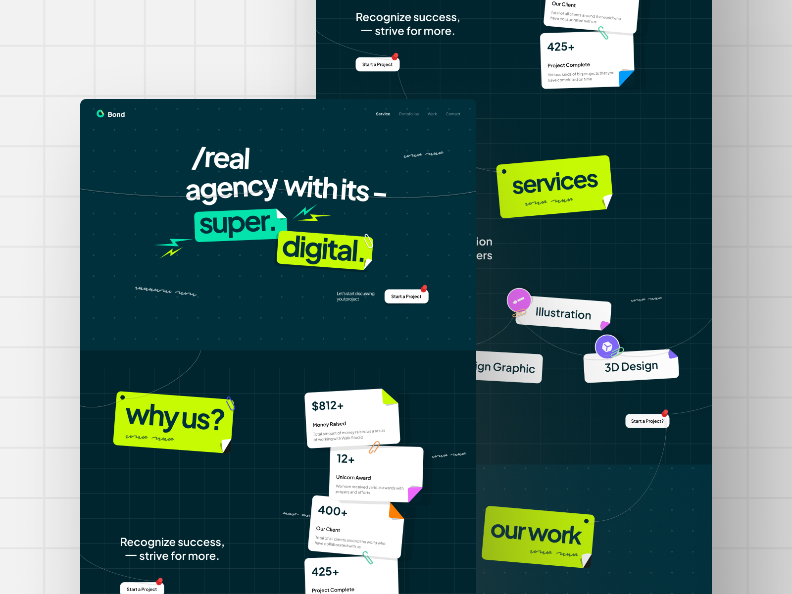 Bond Agency website by Dylan Hidaytama I for SLAB Design Studio on