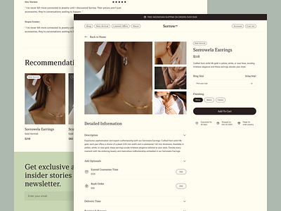 Sorrow™ - Jewelry Website Detail Page cart design e commerce e commerce website jewellery jewelry jewelry website market marketplace online store product design product detail product detail page product website store ui ui design uiux web design website