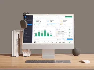 Zeppelin - Sales Management Dashboard analysis analytics app business chart clean dashboard dekstop design flat management mobile product sales simple store ui ux