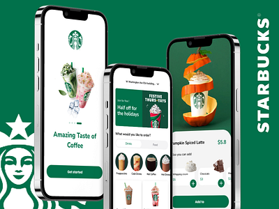 Starbucks App Redesign 3d animation branding graphic design logo motion graphics ui