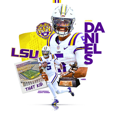 That Kid. 2023 Heisman Winner football graphic design lsu lsu football lsu tigers sports design