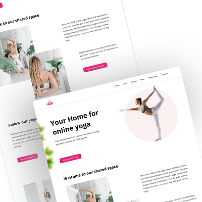 Online Yoga Landing Page 3d animation branding graphic design logo motion graphics ui