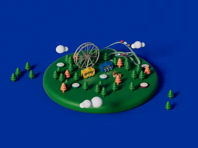 Prize Island 3d 3d illustration c4d cartoon chips cinema4d circus design illustration lays octane prizes redshift small island