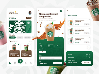 Starbucks Coffee Shop App Redesign app redesign coffee app design coffee shop app coffee ui design starbucks app starbucks app redesign ui ui design ui ux ui ux design uiux uiux design