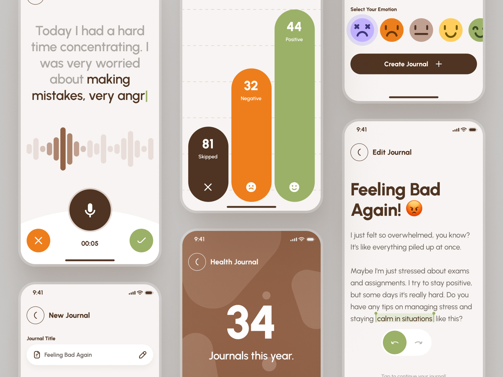 Freud UI Kit: AI Mental Health App 🧠 by strangehelix.bio for UI8 on ...