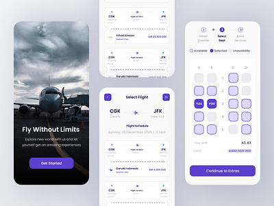 Airplane Ticket Booking - Mobile Apps airline airplane app design apps booking design fly learn mobile mobile design mobile ui mobile ux popular ticket ui ui designer ui ux ui ux design