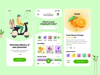 Grocery Delivery App Design android app design figma grocery grocery app design grocery delivery app ios app design mobile app design mobile design online app shop shopping app ui ui design uiux ux ux design