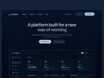 Project Management landing page business design landing page design management productivity project management project management dashboard project manager saas saas landing page task management task manager trendy landing page 2022 ui ui design uiuxdesign website