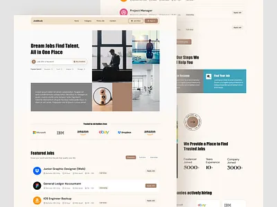 Job Board landing page Design brand identity branding clean daily ui design graphic design hiring job application job finder job listing job searcing website job seeking jobs minimal platform ui ui design web design website website design