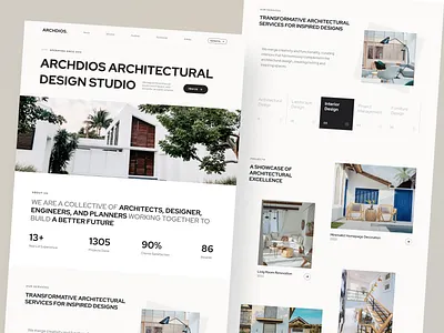 Archdios - Architecture Landing Page agency apartment architecs architecture building clean constructions design editorial feature home house interior landing minimal page property ui ux website