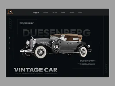 Vintage Car branding design ecommerce graphic design hero banner home page landing page logo typo typography ui ux vintage web webdesign website