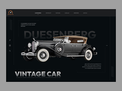 Vintage Car branding design ecommerce graphic design hero banner home page landing page logo typo typography ui ux vintage web webdesign website