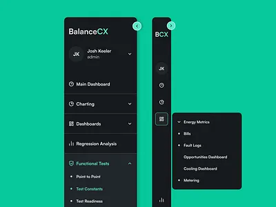 Opened and Closed Sidebar agency app dashboard panel design design system desktop app equal menu product design side menu sidebar state component studio ui ui components ui design ux ux design web app web design