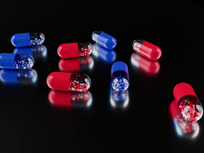 Red Pill or Blue Pill ? 3d animation animation design best animations best motion cinema4d design illustration landing animation motion motion graphics red pill rigid body