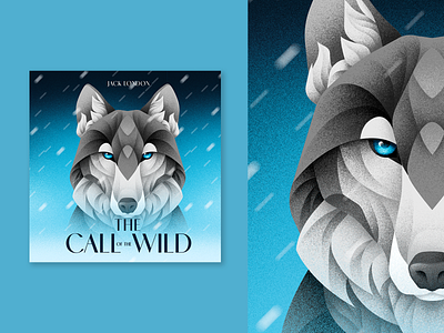 Call of the wild animal book book cover call of the wild design grain texture grit illustration jack london texture vector wolf