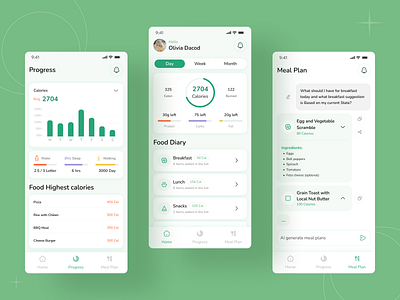Nutrition and Diet Coach app application design doctor fitness graphic design health health care interface mobile nutritionanddietcoach selfcare ui ux wellness
