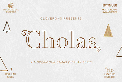 Cholas Modern Christmas Font Display christmas christmas font holiday minimalist minimalist font modern modern christmas modern serif new year font serif display xmas