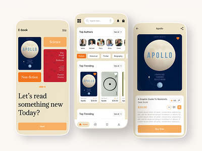Modern eBook App apollo author book clean ebook ecommerce education minimal product design quality saas sketch startup technology top trending visual identity