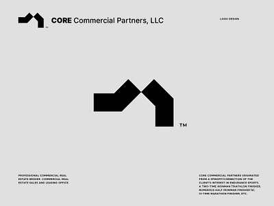 CORE Commercial Partners, LLC branding broker clever designer graphic house icon logo negative realestate running sladoje