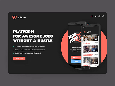 Jobner website about bar bootstrap cafe home jobner landingspage loader logo lottie marketing mobile profile responsive restaurant secretpixels spinner web webflow website