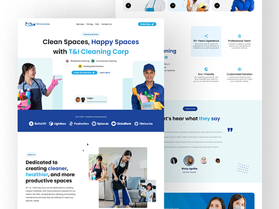 T&I Cleaning Corp - Cleaning Services Company cleaning service landing page minimalist ui ux web