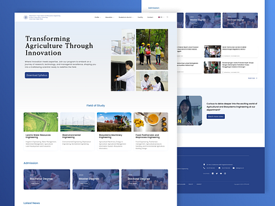Exploration - Landing Page Agriculture Engineering Department college landing page school ui