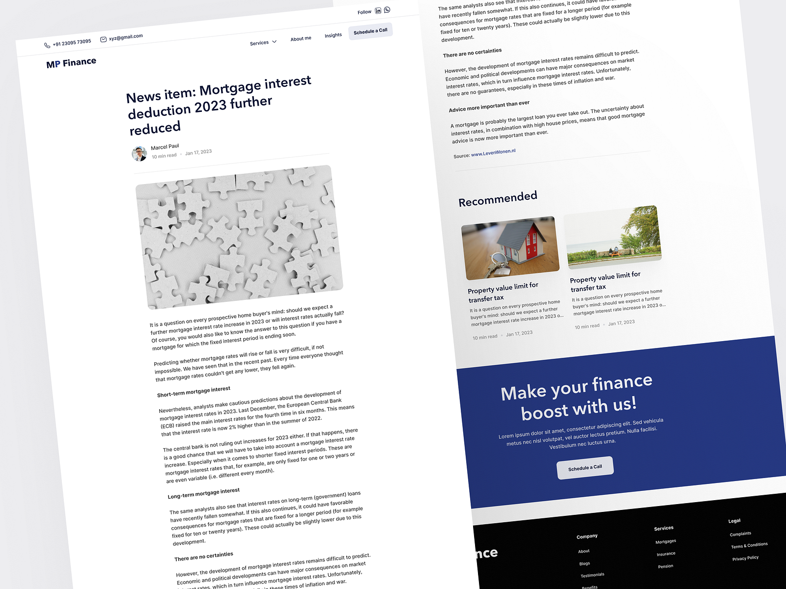 Blog post - Web Design by Sahil Mondal (AlphaCrease Creations) on Dribbble