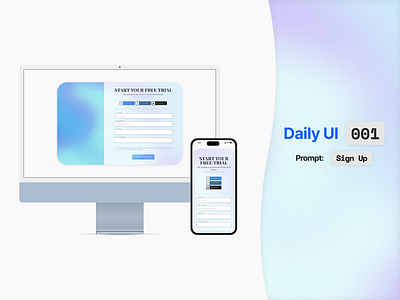 Sign Up Form Daily UI 001 blue daily ui daily ui 001 form gradient noise sign up