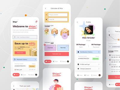 Parcel delivery App I Ofspace app box branding business delivery design finance ios app mobile ofspace on demand parcel parcel delivery app i ofspace profile service track tracker ui ux
