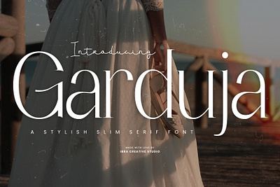 Garduja – A Stylish Slim Serif Font headline font