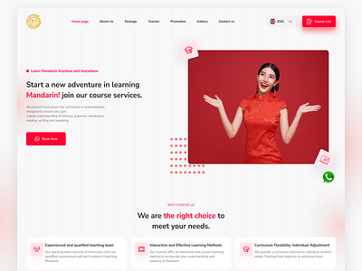 Landing Page - E-Course Mandarin Language course page e course landing page design landingpage mandarin language modern simple page design simpledesign ui ui landing page ui website web design website website mandarin website modern website simple