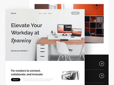 Spaceicy - Co-Working Space Website coworkingspace design figma homepage indonesia landingpage minimalist modern ui ui design uiux userinterface