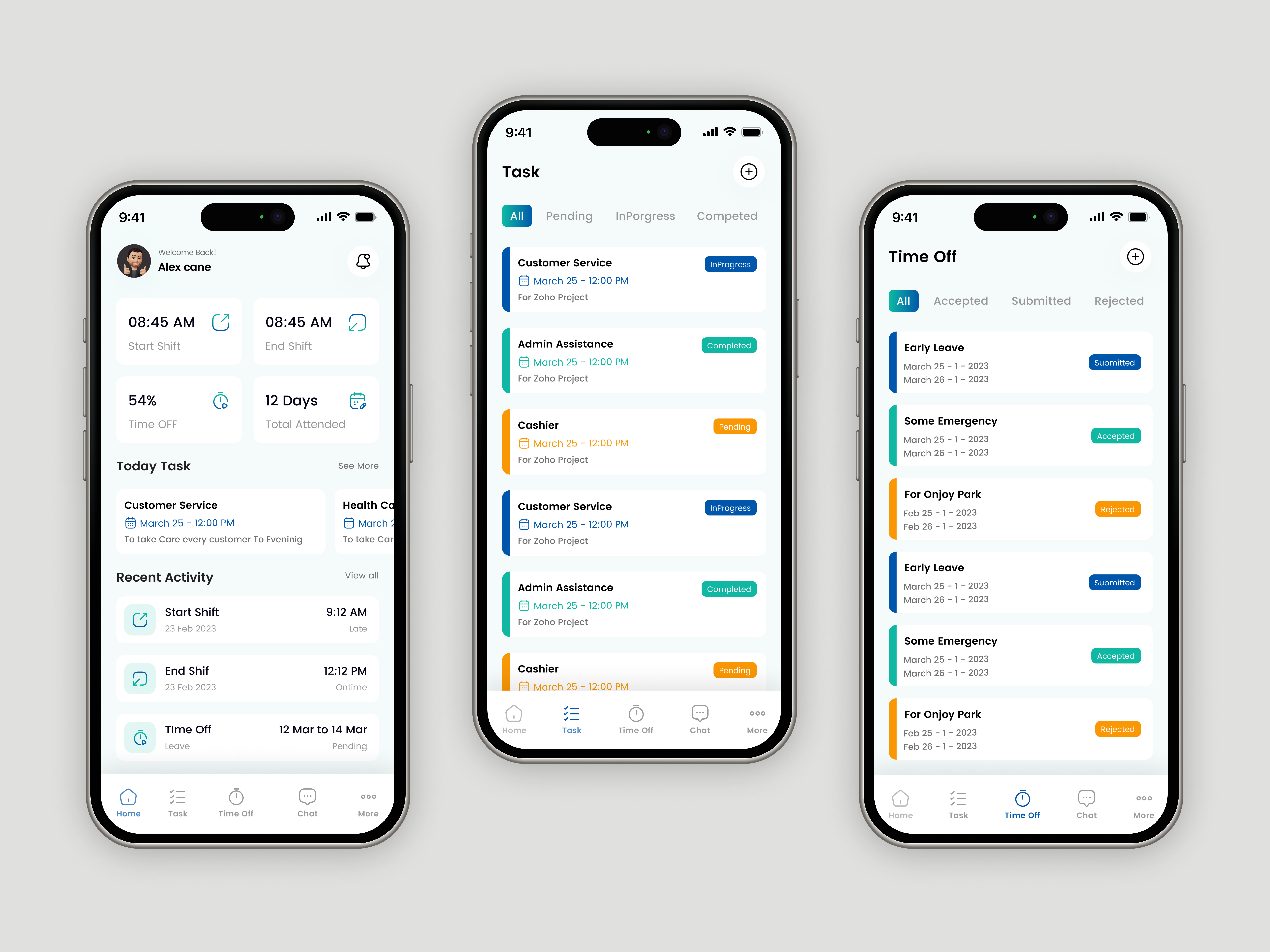 Employee Management Mobile App UI UX Design app ui attendance screen businees calendar app employee employee app employee attendance app employee management employee management app ui end shift mobile app design modern salary screen saudi arabia shipment app start shift top uae employee app ui ui ux designer
