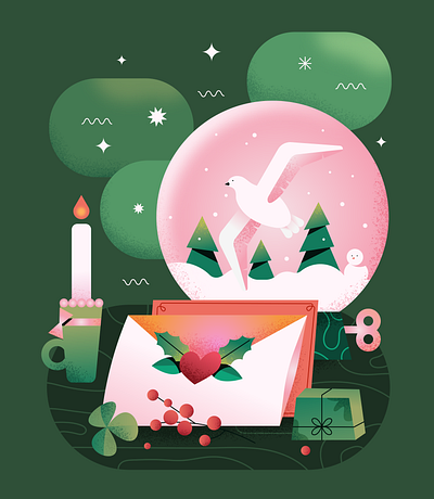 Christmas card bird card christmas digitaldrawing dove greeting card holidays love new year postcard vector artwork vector graphics vectorillustration winter xmas