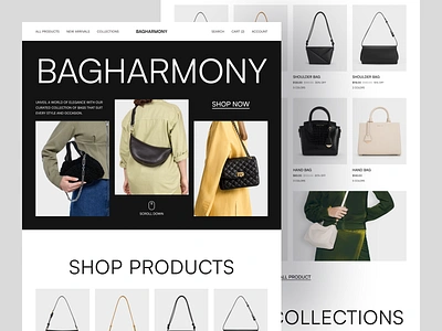 Bag Store eCommerce Website bag bag store business design ecommerce ecommerce landing page ecommerce web homepage landing page minimal website ui ui design uiux web design web ui website