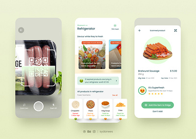 Smart Refrigerator APP UI Design Concept app design refrigerator app design smart app smart refrigerator