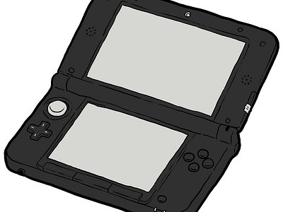 Nintendo 3DS XL - 2012 clip studio clipstudio console draw drawing game game boy gameboy handheld illustration konsol nintendo nintendo 3ds nintendo ds retro retro game retro gaming retrogame retrogaming